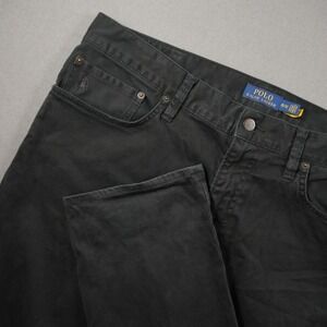 Polo Ralph Lauren Varick Slim Straight Pants Mens 35/32 Black Cotton Stretch